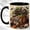 Black, variant on Patchwork Pumpkin Coffee Mug, Leopard Bow Mug, Ceramic 11 oz