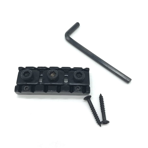 HAMPPLIES Locking Nut Guitar Neck Negro Compatible Con Sistema De Doble 42Mm