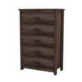 thumbnail image 6 of 5 Drawers Dresser, Wood 5 Chest of Drawer, Tall Dresser for Closet, Retro Style Storage Cabinet Organizer for Bedroom, Dark Walnut, 6 of 7