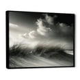 thumbnail image 2 of Designart "Monochromatic Beach Sand And Grass" Coastal Beach Sand Floater Framed Wall Decor, 2 of 5