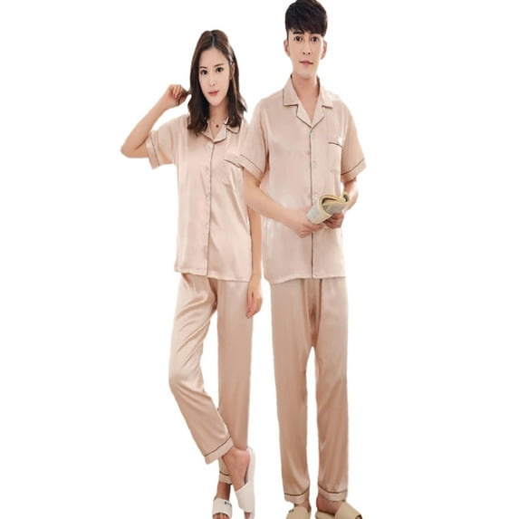 Couples Pajamas, Short Sleeve with Long Pants, Sleepwear & Loungewear
