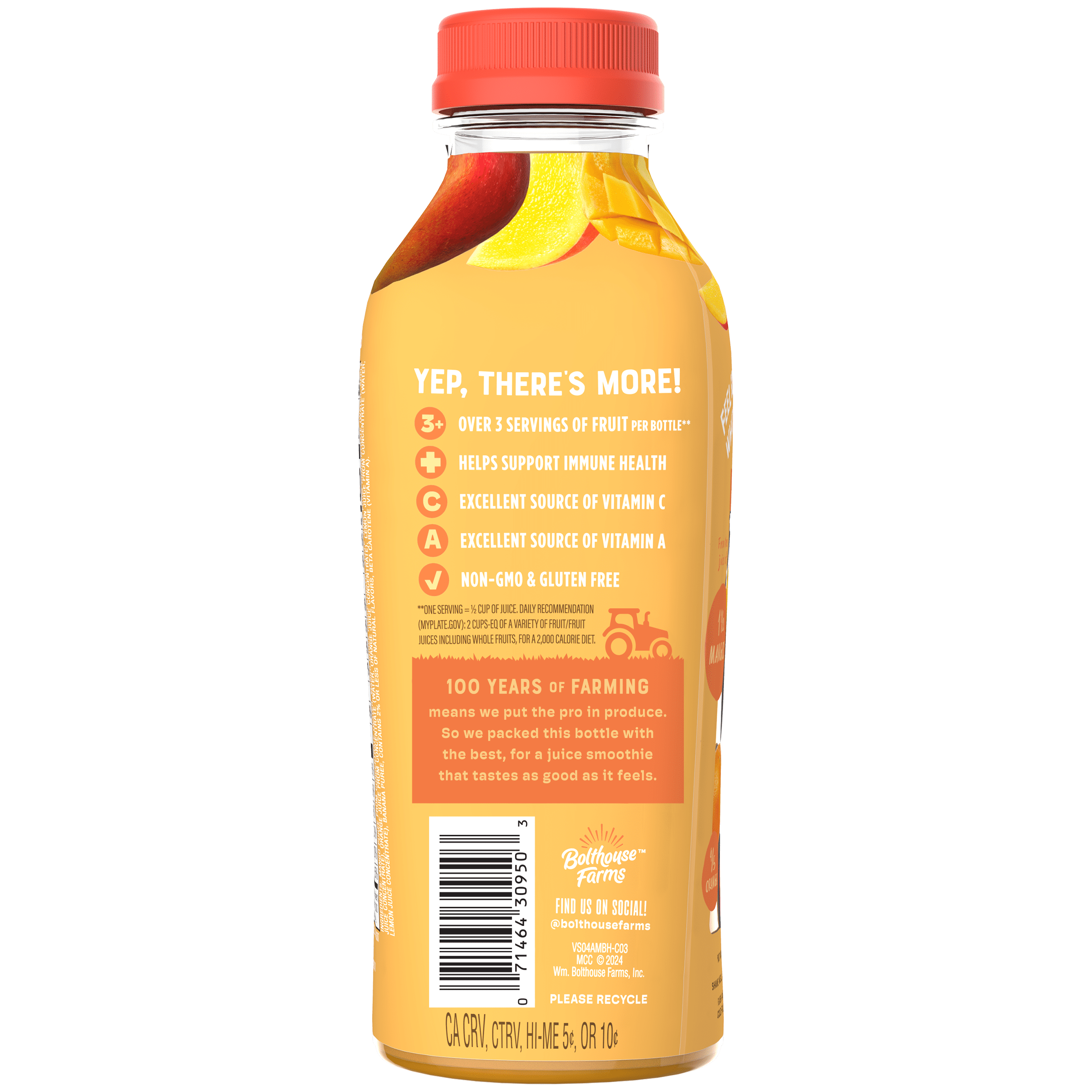 Bolthouse Farms Fruit Juice Smoothie, Amazing Mango, 15.2 fl. oz. Bottle