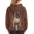 thumbnail image 6 of XoenoieeBoys Pullover Hoodies Vintage Pug Dog Paw Print Hooded Sweatshirt Long Sleeve Tops with Front Kangaroo Pocket Activewear for Kids Traveling Running Hiking, S, 6 of 7