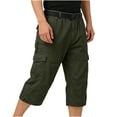 thumbnail image 2 of IhhxPro Men's Cotton Outdoor Cargo Shorts Elastic Waist Button Detail Men Multi Pocket Work Casual Hiking Summer Straight Fit Lightweight Durable M-4XL, 2 of 6