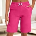 thumbnail image 2 of Byworldtasic Womens Bermuda Shorts Athletic Gym Wide Leg Knee Length Summer Elastic Waisted Pajama Pants with Pocket, 2 of 7