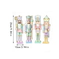 thumbnail image 3 of MInHoues Pastel Nutcracker Figurines Set of 4, Christmas Wooden Nutcracker Soldier Ornaments, Festive Macaron Color Holiday Decor for Tabletop Mantel Shelf, Xmas Decoration Gift, 3 of 6