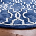 thumbnail image 3 of Safavieh Dip Dye Leighton Geometric Wool Area Rug, Navy/Ivory, 7' x 7' Round, 3 of 11