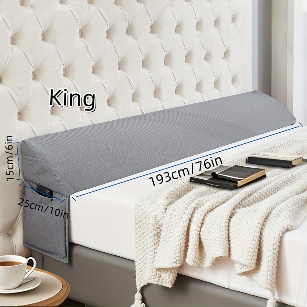 Bed Wedge Pillow for Headboard - Bed Gap Filler Mattress Wedge,  Machine Washable Foam Wedge Pillow for Back Support, Post-Surgery Recovery, Pregnancy, Acid Reflux Relief