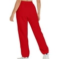 thumbnail image 4 of Dezsed Women's Sweatpants Casual Drawstring Sweat Pants Workout Athletic Joggers Pants Baggy Lounge Bottoms with Pockets Red 2XL, 4 of 6
