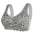 thumbnail image 6 of qolati Front Closure Sports Bras Women Comfortable Leopard Print Front Buckle Plus Size Wireless Gathered Bra Breathable Convenient Seamless Everyday Sleep Bras, 6 of 7