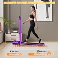 thumbnail image 5 of Yagud Walking Pad Treadmill with Handle Bar & 5% Incline, Foldable Portable Treadmill for Running, Small Under Desk Treadmill for Home, Purple, 5 of 9