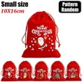 thumbnail image 3 of 20/1 piezas de bolsas de terciopelo rojo para Navidad, bolsa con cordón para envolver dulces de muñeco de nieve de Papá Noel, bolsa de almacenamiento para decoración de fiesta de Año Nuevo, 3 of 5