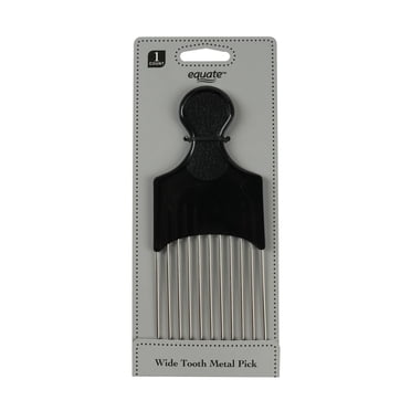 Equate Wide Tooth Pick to Limit Unnecessary Pulling, Black, 1 Count