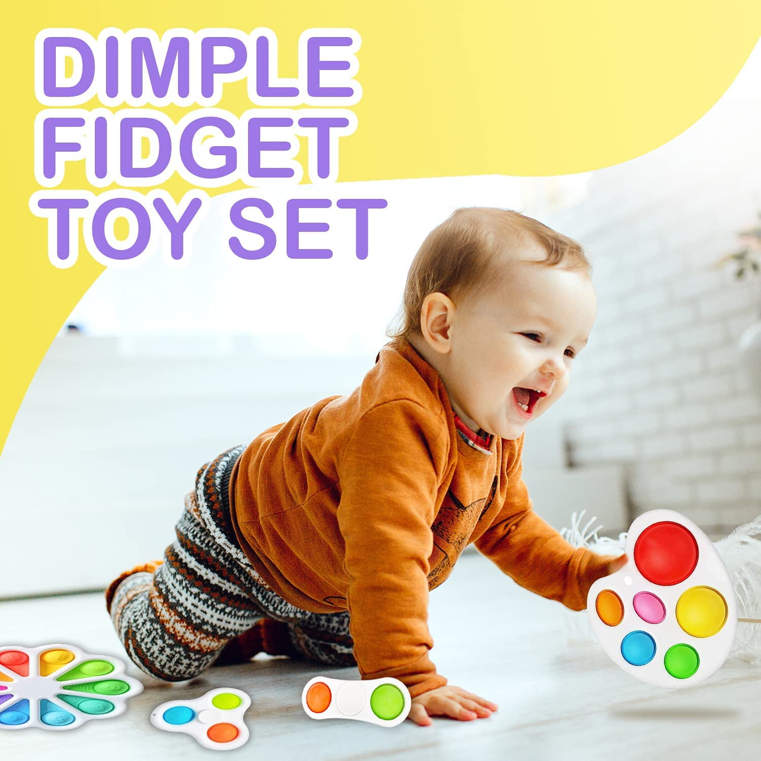 Popite Dimple Fidget Toys Set Box Pushs Bubble Fidget Toys Pack