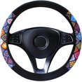 thumbnail image 1 of 1 Piece Steering Wheel Cover, National Style Steering Wheel Protective Cover, Decorative Cover, Sweat-Absorbent and Breathable Wrap Cover, Suitable for Women, 1 of 5