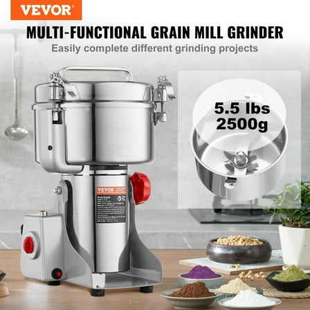 Heavy-Duty 2500g Electric Spice Grinder & Grain Mill - High-Speed Commercial Grinding Machine