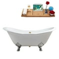 thumbnail image 1 of 72" Cast Iron R5162CH-GLD Soaking Clawfoot Tub and Tray with External Drain, 1 of 8