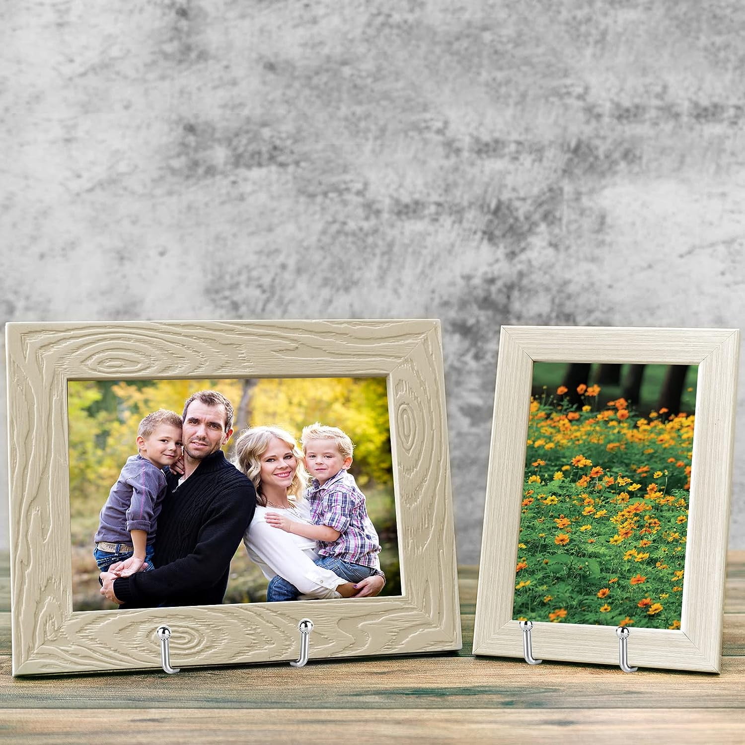 5 Pack 6 Inch Plate Holder Display Stands, Metal Silver Frame Stand for Picture, Book, Photo Easel, Creation, Collectibles