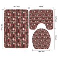 thumbnail image 3 of Red Christmas Animal and Tree Pattern Bathroom Rugs Sets 3 Piece,Toilet Cover Set,Absorbent Non Slip Bathroom Mats Sets with U-Shaped Contour Rug Toilet Rug Set, 3 of 5