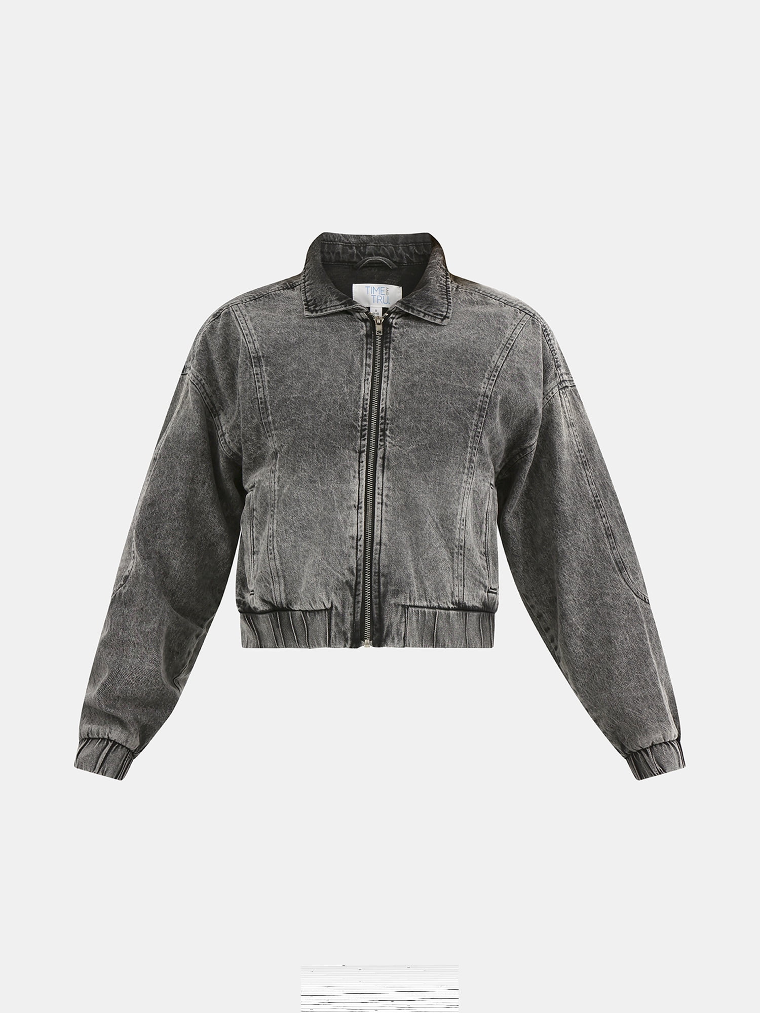 Time and Tru Women's Cotton Denim Bomber Jacket, Sizes XS-XXXL
