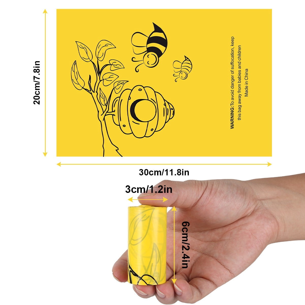 Printed Thickened Small Pet Waste Bags for Outdoor Dog Walking Poop Bags Eco-Friendly Material Leak-Proof Design Portable Dispenser