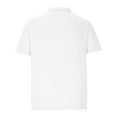 thumbnail image 4 of Yaoyar Mens Solid Color Turndown Neck T-Shirt Short Sleeve Casual Tee Shirt Top for Men Basic Shirt White,L, 4 of 5