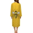 thumbnail image 2 of Xoenoiee Bee Honeycomb Print Zipper Robes for Women Long Sleeves Lightweight House Coat Zip Up Bathrobe Soft Nightgown with Pockets, 4XL, 2 of 7