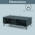 thumbnail image 3 of Costway 2-Tier Rectangular Center Table with Storage Shelves & Compartments for Living Room Charcoal Blue, 3 of 10
