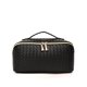 thumbnail image 1 of Bolsa de cosméticos con patrón tejido, bolsa de almacenamiento de maquillaje Simple de gran capacidad con sentido avanzado, bolsa de aseo portátil con azulejos, color negro Zefei Wu 9024735077145, 1 of 2
