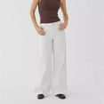 thumbnail image 5 of HOWPAY Women'S Jeans Wide Leg High Waisted Solid Color Vintage Stretchy Denim Pants with Pockets Straight Leg Relaxed Streetwear Baggy Pants White L, 5 of 5
