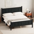 thumbnail image 3 of Cterwk Wood Platform Bed Frame with Headboard and Footboard, Modern Bed Frame for Bedroom, Living Room, Black, 3 of 9