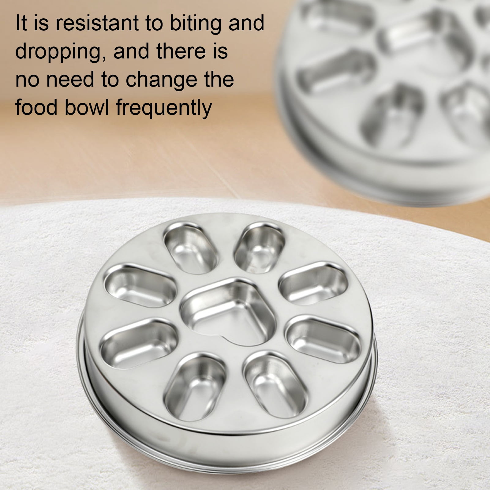 YIFAEUX Pet Slow Food Bowl Anti-Slip Design Promotes Slow Feeding Stainless Steel Pet Dog Bowl for Small to Medium Dogs
