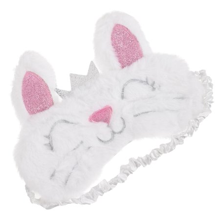 Raindrops Lovely Rabbit Plush Sleep Mask for Women's Girls White Soft Eye Cover Home Use Travel Nap Comfort 8 5 x 3 3 in
