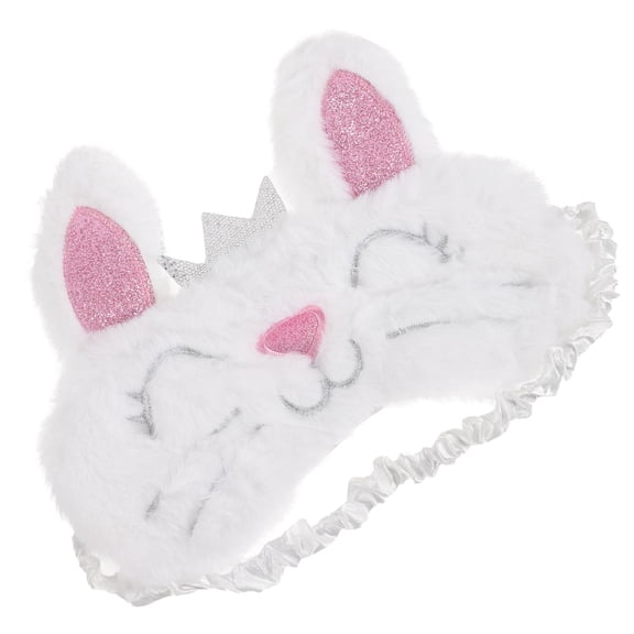 Raindrops Lovely Rabbit Plush Sleep Mask for Women's Girls White Soft Eye Cover Home Use Travel Nap Comfort 8 5 x 3 3 in
