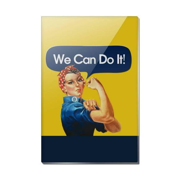 Rosie The Riveter Poster World War II Rectangle Acrylic Fridge Refrigerator Magnet