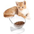 thumbnail image 2 of Cuenco de alimentación para gatos, cuenco de alimentación con forma de oreja de gato, soporte de alimentación de pizarra antideslizante transparente extraíble, individual, 2 of 7