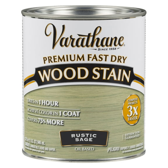 2 Pack, Rustic Sage, Varathane Premium Fast Dry Wood Stain-297426, Quart