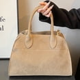 thumbnail image 4 of Bolso de mano informal para mujer, bolso de ante de gran capacidad, bolso Hobo elegante de Color sólido, 4 of 9