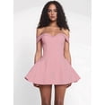 thumbnail image 6 of Women'S Off Shoulder Mini Dress Slimming Summer Sleeveless Corset Short Party Bodycon Y2K Dresses Pink S, 6 of 9