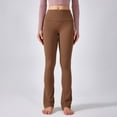 thumbnail image 6 of Riforla Leggings for Women Sports Yoga Pants High Waist Flared Leggings Fitness Gym Workout Stylish Activewear Stretchy Comfortable Bottoms Seamless Slim Womens Tights Brown L, 6 of 8