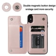 thumbnail image 5 of Case Compatible with iPhone XS Max, Stylish Card Slots Kickstand PU Leather Back Case Magnetic Closure RFID Blocking Drop Protective Shockproof Cover for iPhone XS Max, Rosegold, 5 of 8