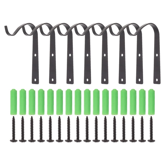 Gancho de pared para colgar plantas en forma de S, soporte colgante para maceta de plantas, cesta de flores, color negro, 8 Uds.