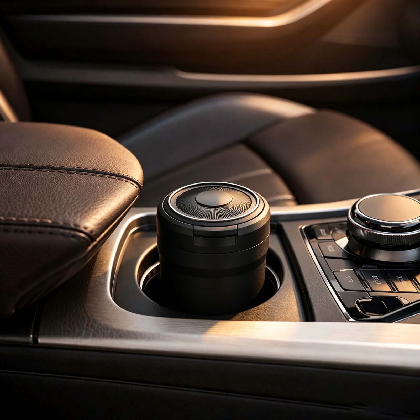 Portable Car Ashtray with Detachable Cover LED Blue Light ABS Metal Cup ...