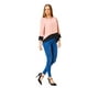thumbnail image 2 of Blusa Manga Larga Bicolor Casual Mujer Rosa Ligera Cruzada rosa XL Incógnita 550314, 2 of 6