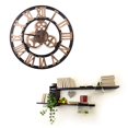 thumbnail image 2 of 3D Gear Design Reloj de pared con números romanos Sala de estar Decoración del hotel Reloj grande de madera sin tictac 40cm tholdsy JJ15738-00, 2 of 6