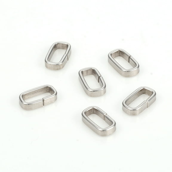 Non-Tarnish 304 Stainless Steel Quick Link Connectors Linking Rings Closed but Unsoldered Rectangle Stainless Steel Color 8.8x4.8x2mm Inner Diameter: 7x3mm