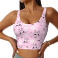 thumbnail image 1 of Fotbe Rabbit Face Sujetador Deportivo Largo sin Aros para Mujer con Almohadillas y Soporte Medio, Transpirable y Absorbente, Camiseta Tipo Chaleco o Tank Top-Large, 1 of 8