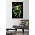 thumbnail image 2 of Frog - Headphones Wall Poster with Wooden Magnetic Frame, 22.375" x 34", 2 of 3