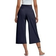 thumbnail image 7 of Annhoo Women's Wide Leg Capri Pants V Crossover High Waisted Pants Summer Sports Yoga Trouser with Pockets, 7 of 7