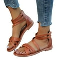 thumbnail image 4 of Xunlbb Comfort Sandals, Women's New Plus-size Casual Flat Thin Thick Strap Beach Roman Sandals, 4 of 8